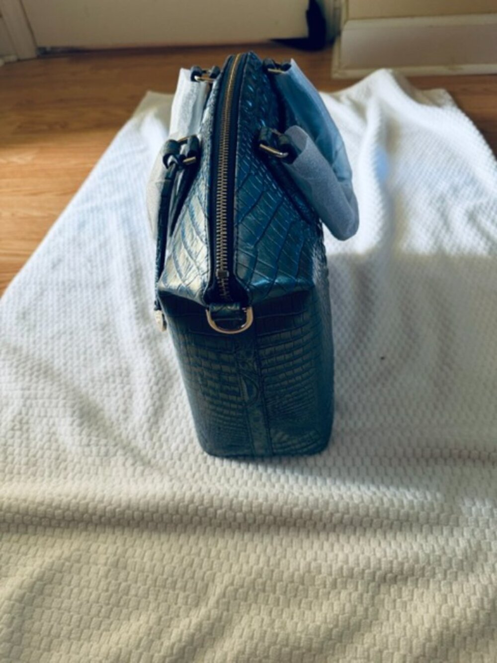 PRICE IS FIRM! NWT Brahmin LRG Duxbury Satchel Serenity Ombre Melbourne Leather - Picture 2 of 10